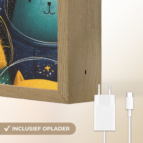 Nachtlampje 70x100 cm - Kinder lamp - Dieren - Ruimtepakken - Sterren - Tafellamp kinderkamer draadloos - Slaapkamer lampje - Bedlamp kinderen - Kinderlampje - Wandlamp babykamer - Nachtlampjes van Merkloos — afbeelding 5