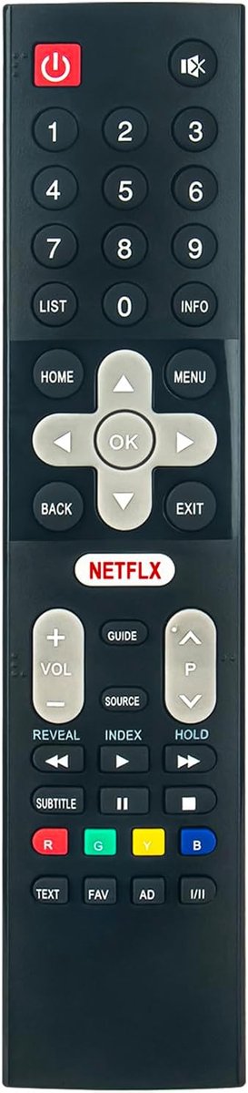 Afstandsbediening - Universele afstandsbediening - TV bedienen - Ergonomisch ontwerp - 17x5x1 cm - Zwart