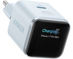 Anker Nano 45W USB-C snellader met Smart Display, intelligente oplader met realtime scherm, iPhone-herkenning en batterijbescherming