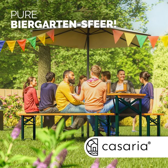 Casaria tuinset - 3 delig 8 personen inklapbaar - 170x46x75 cm