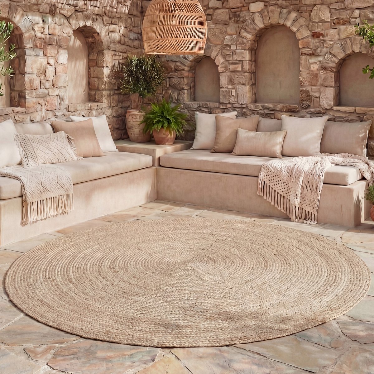Studio Clarice Rond Buitenkleed - Bali Bruin - Ø 120cm