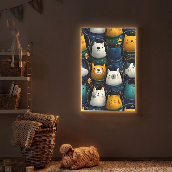Nachtlampje 70x100 cm - Kinder lamp - Dieren - Ruimtepakken - Sterren - Tafellamp kinderkamer draadloos - Slaapkamer lampje - Bedlamp kinderen - Kinderlampje - Wandlamp babykamer - Nachtlampjes van Merkloos — afbeelding 2