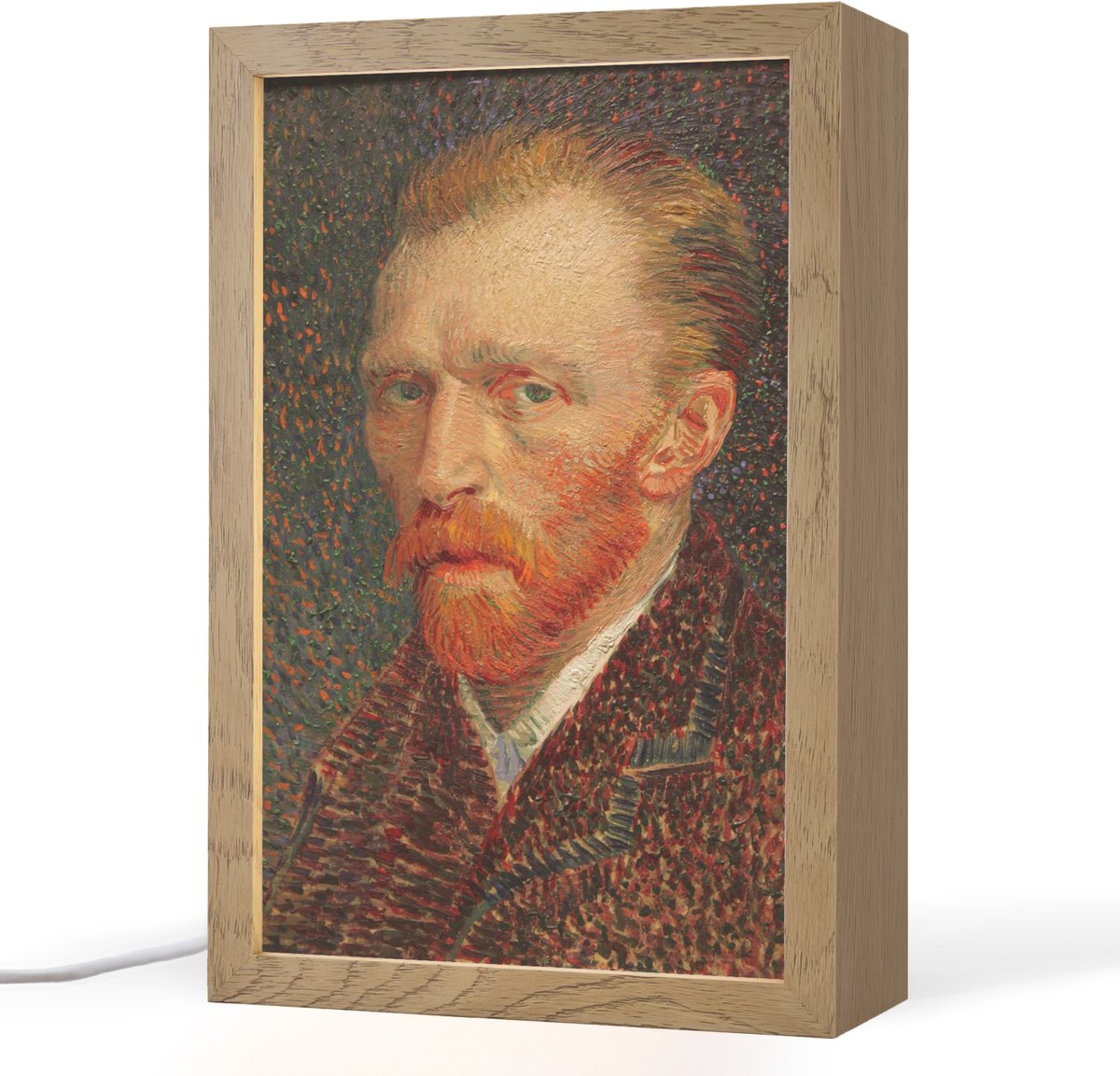 Tafellamp 20x30 cm - LED lamp - Zelfportret - Vincent van Gogh - Decoratieve tafellampen - Dimbaar - Tafellampje slaapkamer - Woonkamer binnen