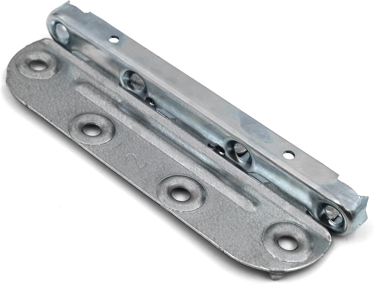 Bed Bevestigingsset - Meubelbeslag Haken - Stabiele Bedden Maken - Complete Set Schroeven - 130mm Lengte - Metaal Zilver