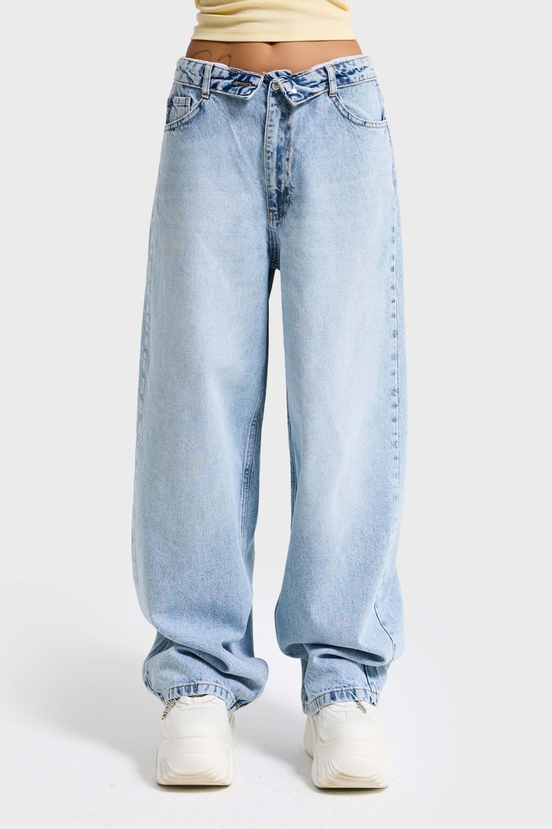 It's Basic - STRAIGHT LOW RISE JEANS - AQUA