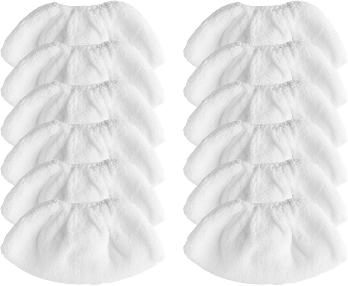 Stoomreiniger Doeken - Vervangende Pads - Grondige Reiniging - Set van Twaalf - 19.5x9.5cm - Wit