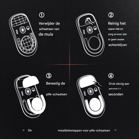 Muisvoet Stickers - Antislip Matjes - Precisie Gebruik - Slijtvast Composiet - Exacte Pasvorm - Wit — afbeelding 5