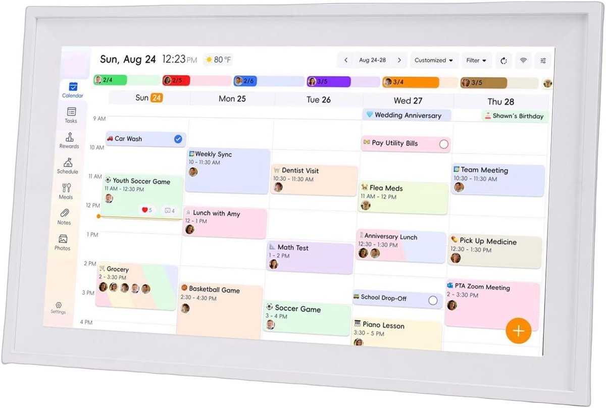 Digitale Kalender - Slimme Agenda - Gezinsplanning - Touchscreen Interface - 156 Inch - Zwart