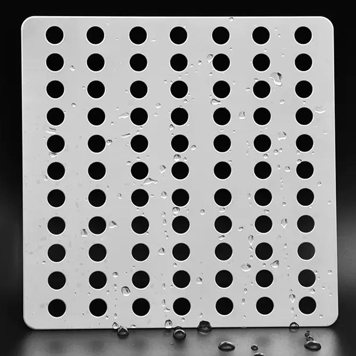 Vierkante Afvoer - Haarfilter - Douche Beschermen - Roestvrij Staal - 9.5 x 9.5 cm
