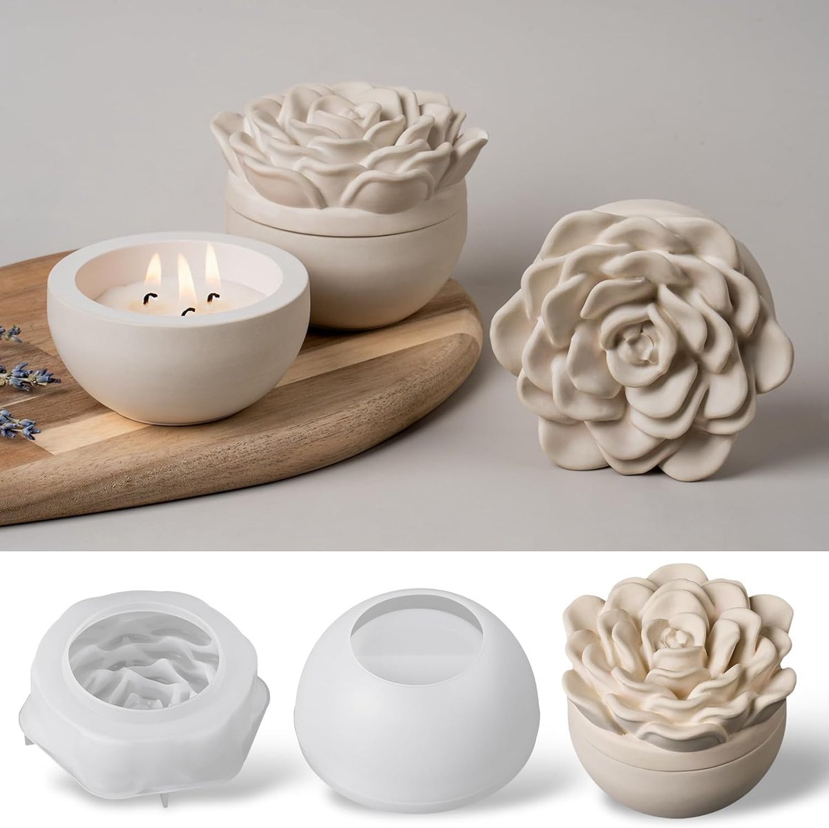 Gietvorm Doos - Hars Vorm - DIY Decoratie - 3D Bloem Ontwerp - 9.5cm Afmeting - Transparant