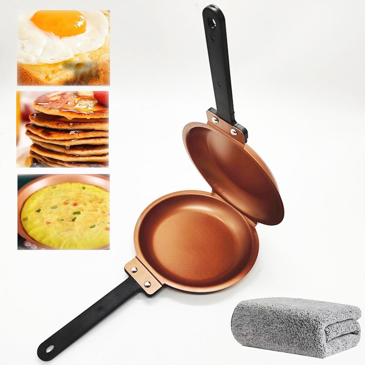 Pannenkoekenpan - Ontbijtkoekenpan - Snelle Gerechten Maken - Dubbelzijdig Koken