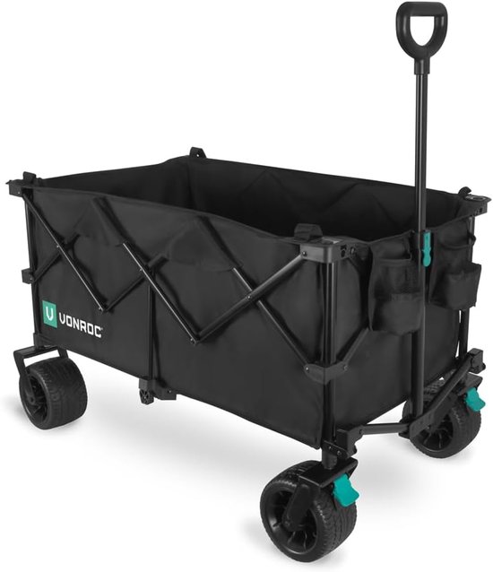XL Bolderkar - Opvouwbare Wagen - Tuin en Strand - 200L Inhoud 80kg - 105x60x74cm - Zwart van Merkloos — afbeelding 2