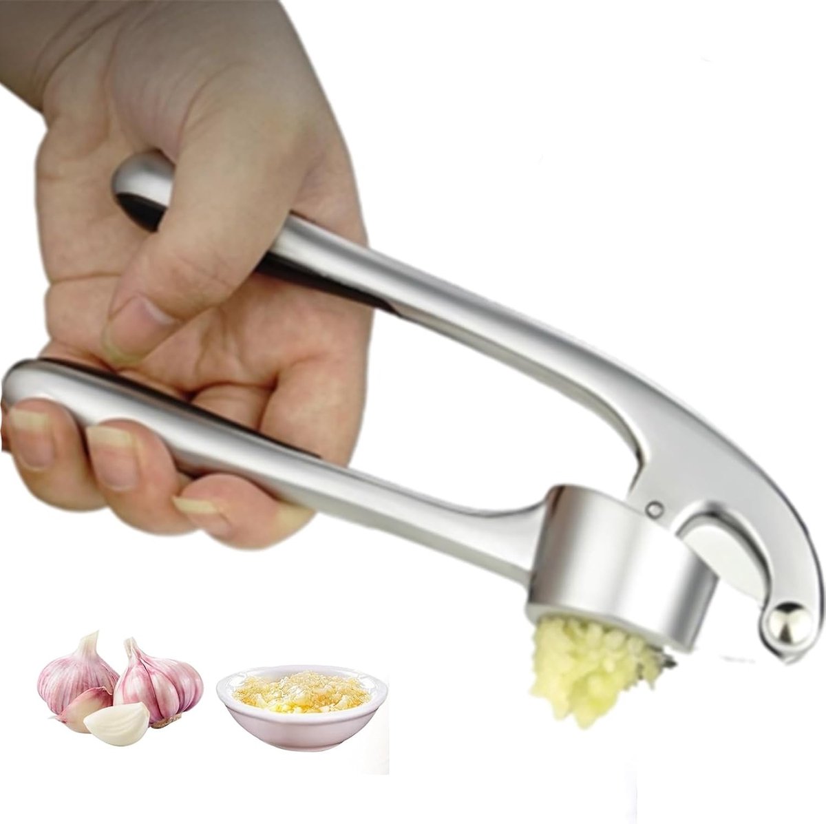 Knoflookpers - Keukengadget Peller - Fijne Pasta - Roestvrij Staal - Ergonomische Handgreep