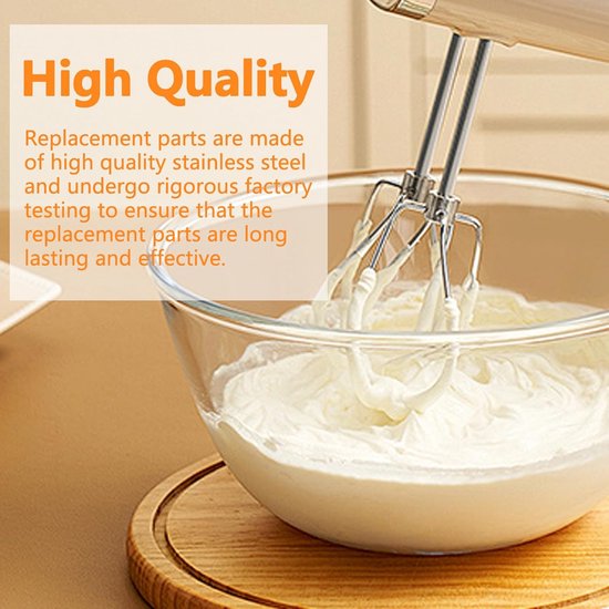 Handmixer Vervangingskloppers - RVS Bevestigingen - Geschikt voor Diverse Kitchen Aid Modellen - Perfect voor Bakken - ShopVlot — afbeelding 3