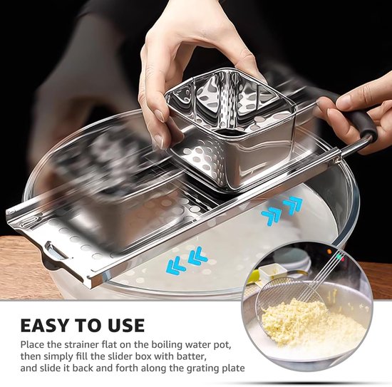Spätzle Schaaf - Pasta Maker - Verse Pasta Maken - Roestvrij Staal - 32.5 x 11 x 7 cm — afbeelding 4