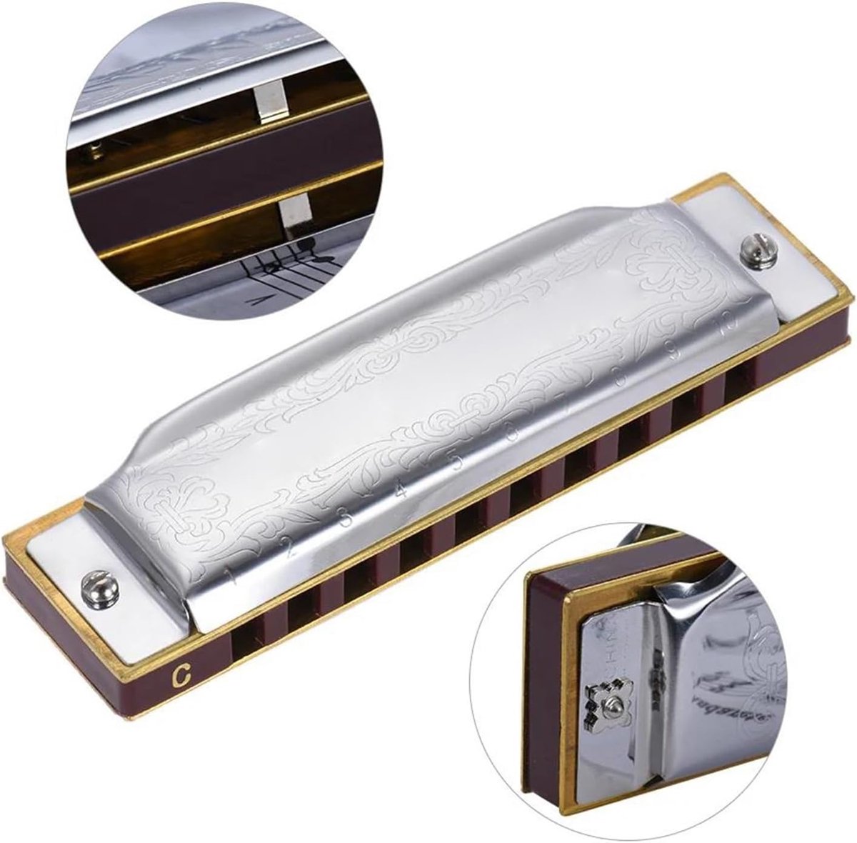 Diatonische Mondharmonica - Bluesharp - Muziek Maken - Roestvrij Staal - 10 Gaats - C