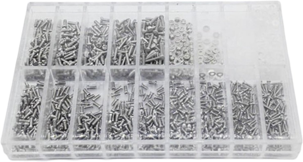Reparatie Kit - Schroef Set - Brillen Repareren - 1000 Stuks - 11x7x1cm