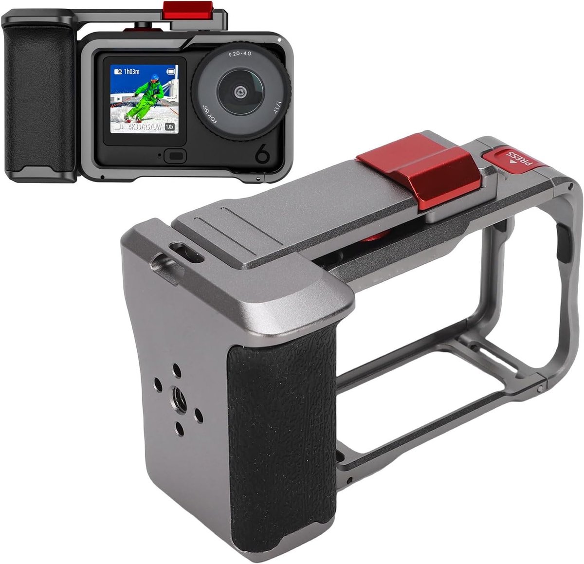 Actie Camera Kooi - Video Rig - Stabilisatie Opnames - Aluminium Constructie - 16 x 8 x 7 cm - Zwart