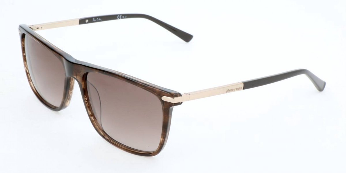 Pierre Cardin P.C. 6177/S Striped brown matt light gold 57/16/145 MAN Zonnebrillen