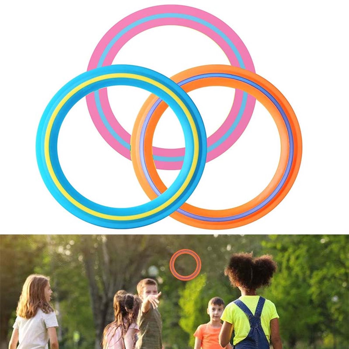 3 Stuks Flying Ring Werpen Ring - 3 X 25 cm - Outdoor Sport Werpen Speelgoed - Outdoor Flying Disc Spel - Geschikt Voor Kinderen En Volwassenen (oranje + Roze + Blauw)