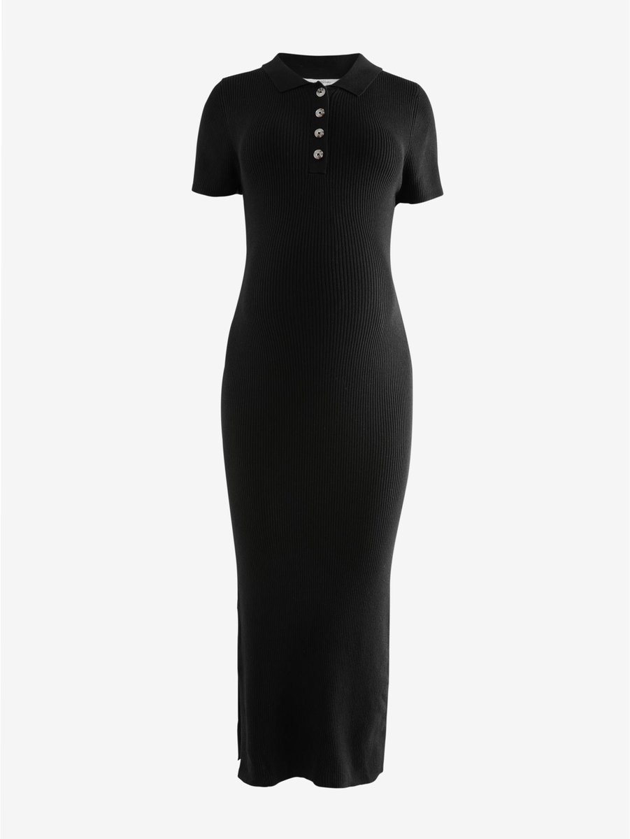 Next Dames - Zwangerschapsjurk met kraag - Zwart Black