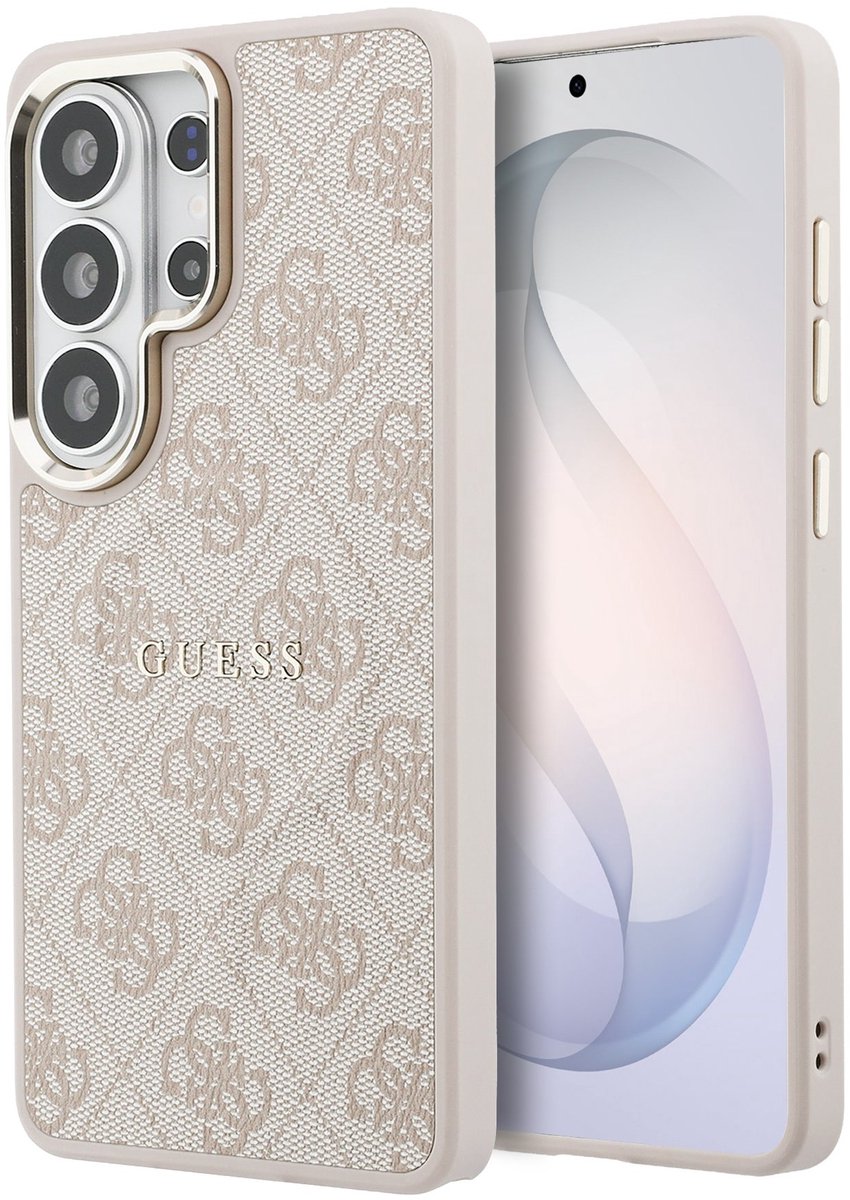 Guess Back cover Galaxy S26 Ultra - Magsafe PU Leather - Gold Edge - Roze