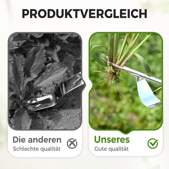 Onkruidsteker Roestvrij Staal - Tuinhark Graver - Wieden Grond Losmaken - 2-in-1 Functionaliteit - 30 cm Lengte — afbeelding 4