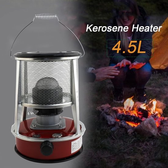 Petroleum Kachel - Draagbare Verwarming - Binnen Verwarmen - Zonder Elektriciteit - 46cm Hoog - Rood — afbeelding 2