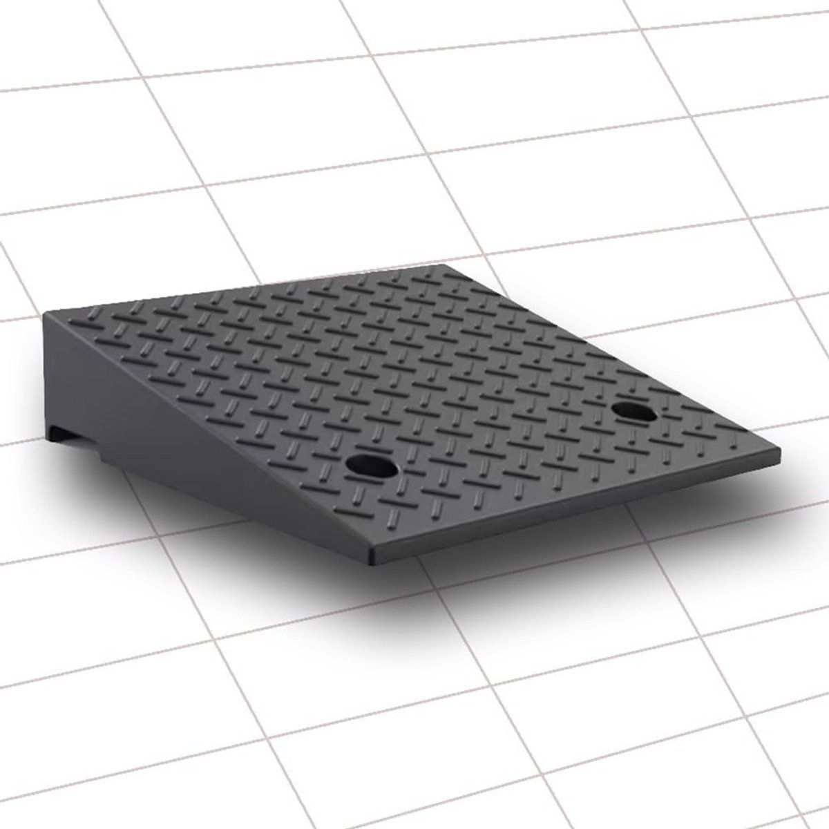 Oprijplaat - Stoeprand helling - Obstakels Overbruggen - Draagbaar Antislip Rubber - 50x50cm - Zwart