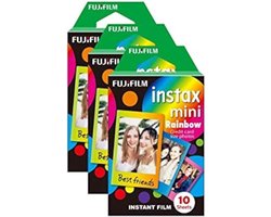 Foto Film Pakket – Kleur Negatieven – Directe Foto’s – 30 Vel Groot – Instax Mini Formaat – Regenboog Rand