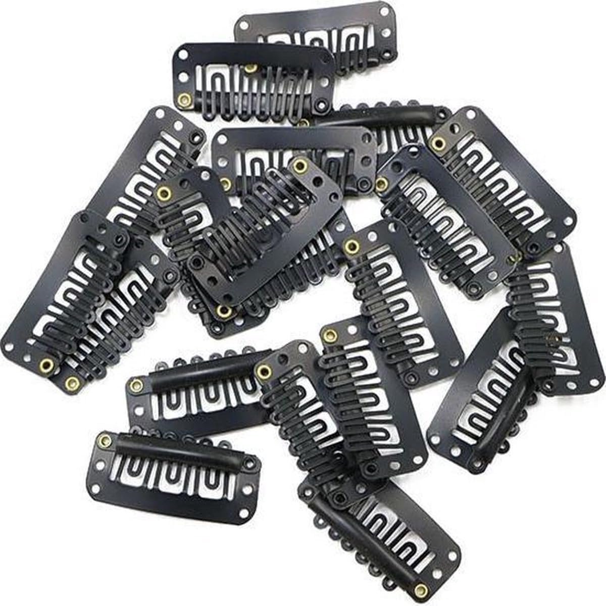 Haar Extensions Clips - Bevestigingsclips - Haarverlenging Fixeren - Stevige Grip - Zwart