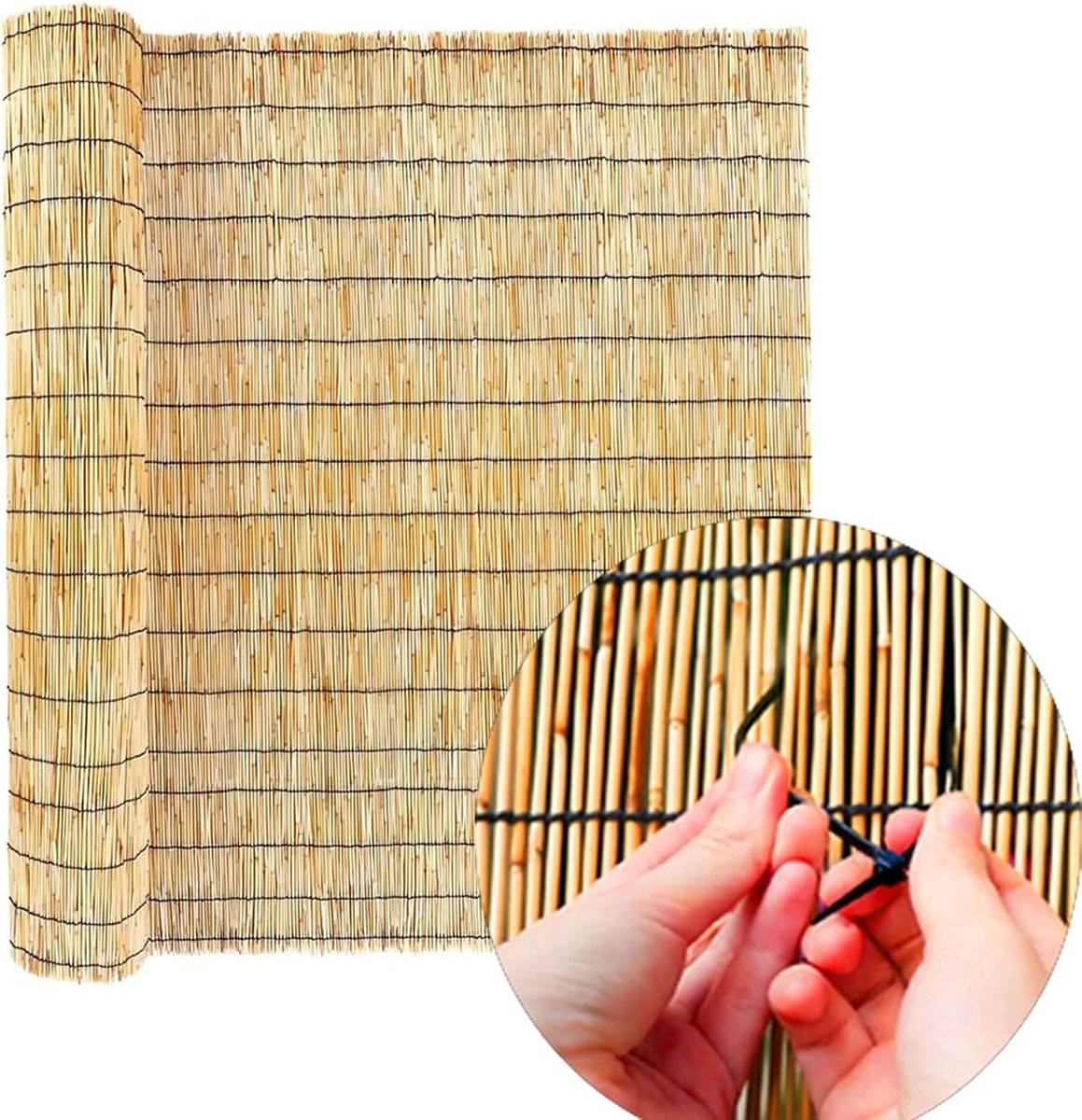 Rieten hekwerk - Bamboescherm - Tuin decoratie - Natuurlijk en ademend - H60xL1000cm