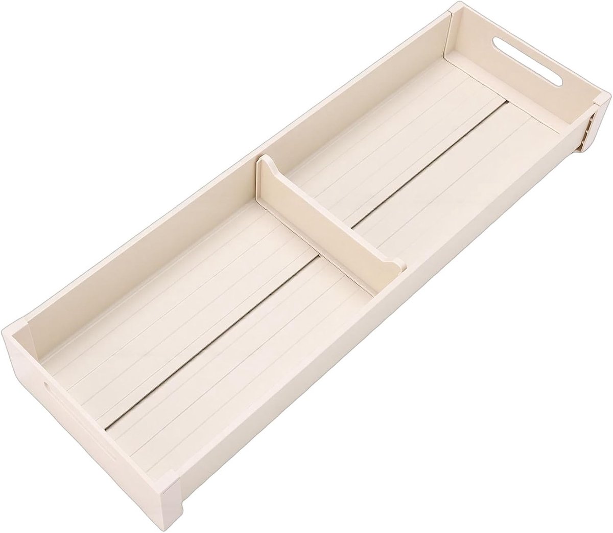 Keukenlade Organizer - Bestekbak - Laden Opbergen - Verstelbare Verdelers - 49x18x8 cm - Melkwit