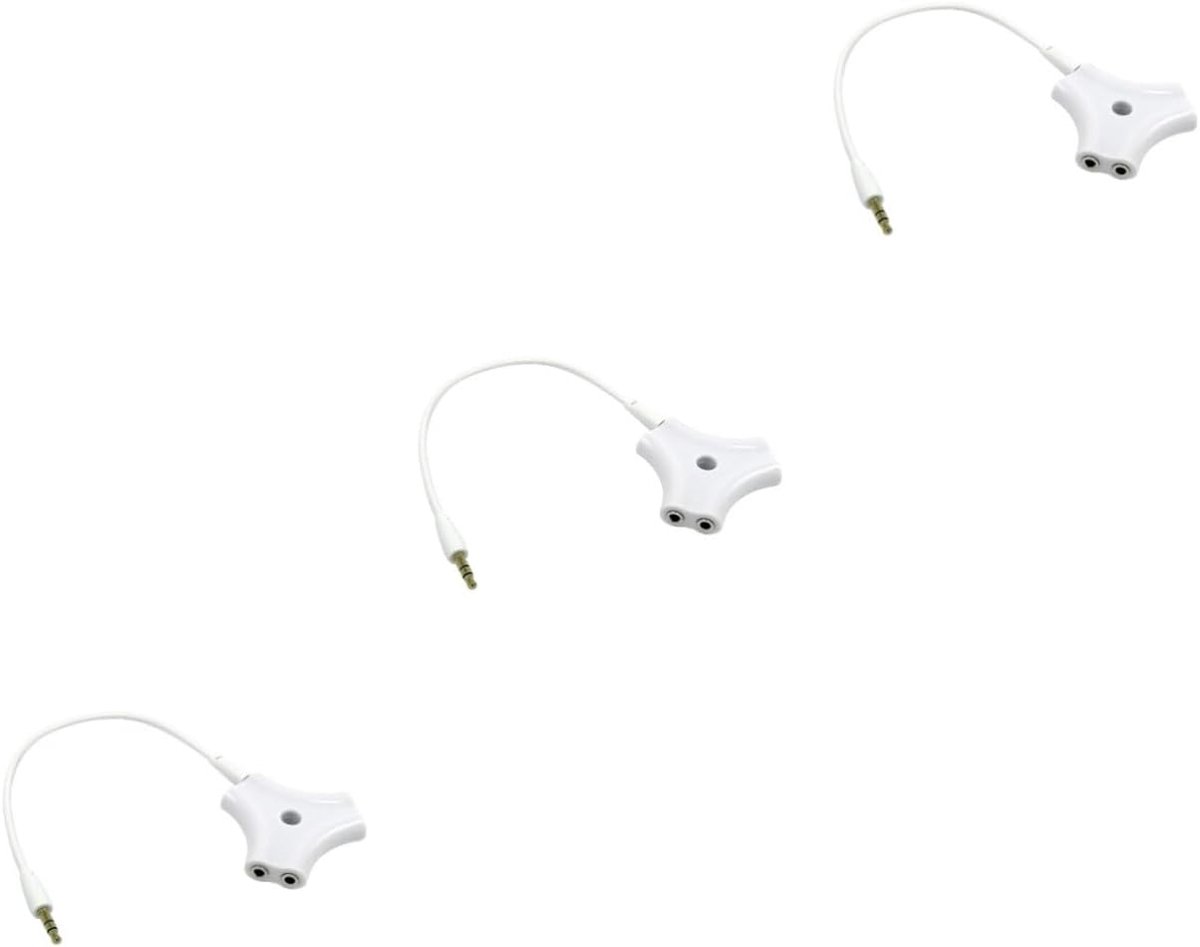 Hoofdtelefoon Splitter - Audio Adapter - Muziek Delen - Vijf Uitgangen - 5.4 cm - Wit