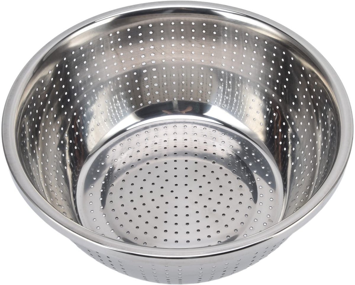Allecto - Keukenzeef - RVS - Duurzaam - 30 cm - Groente en fruit - Pasta - Salade - Voedselbereiding - Vaatwasserbestendig - Zilverkleurig