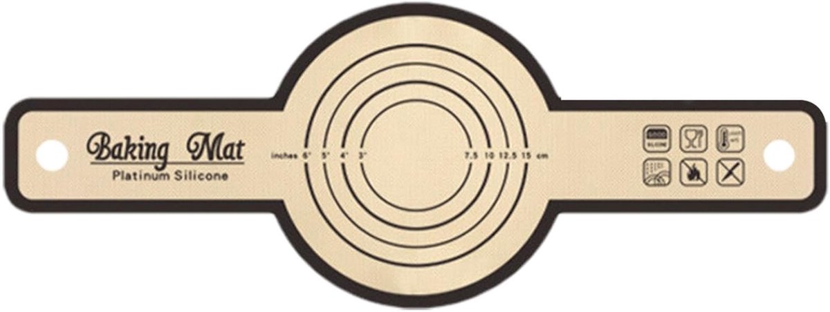 Deegrolmat - Bakmat Siliconen - Thuis Bakken - Nauwkeurige Schaalverdeling - 56x21cm - Zwart