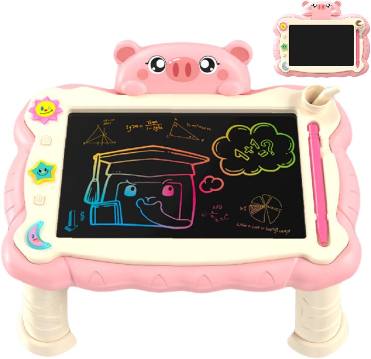 LCD Tekentablet - Uitwisbaar Bord - Kind Creativiteit - Papierloos Leren - 30 cm - Roze
