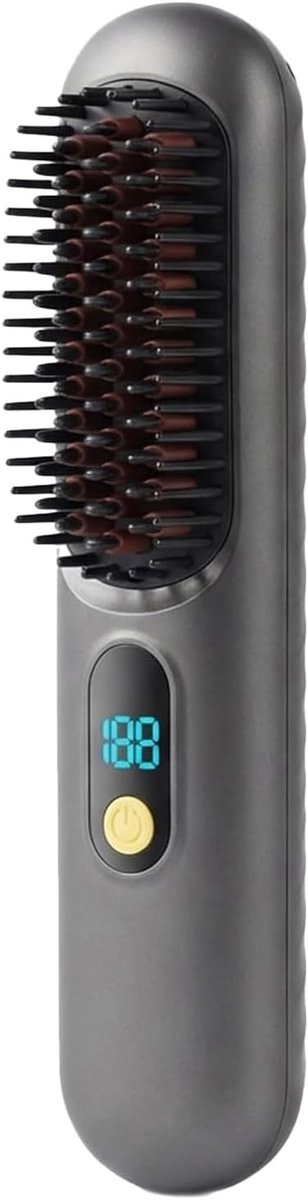 Draagbare Stijlborstel - Draadloos Oplaadbaar - Dagelijks Styler - Snelle Verwarming LCD - 336 Gram