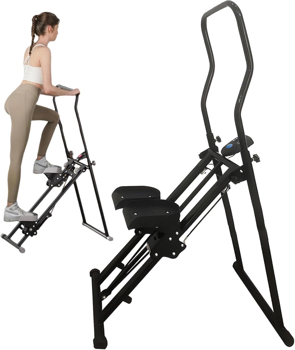 Verticale Klimmer - Cardio Trainer - Thuis Workout - Opvouwbaar Ontwerp - 134 cm Hoog - Zwart
