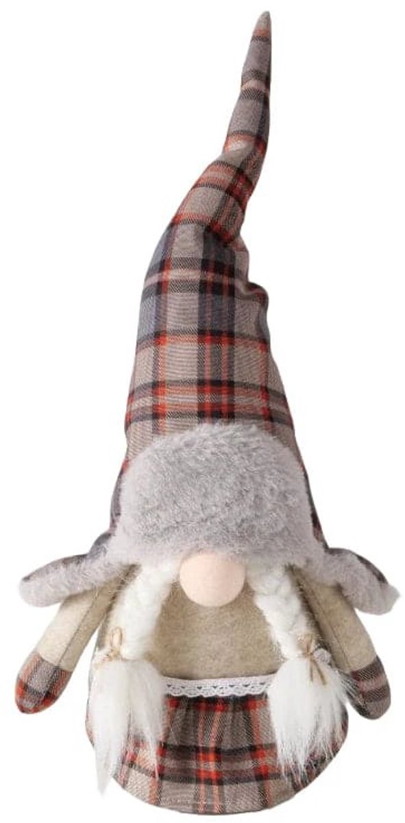 Gnoom tartan - 23x14x43 cm - Boltze vlechtjes