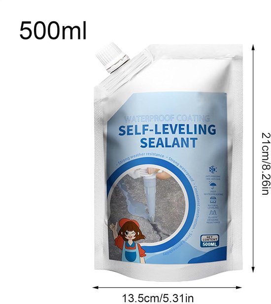 Betonkit Vuller - Voegenvuller Kit - Scheuren Dichten - Zelfnivellerend Waterdicht - 500ml - Grijs van Merkloos — afbeelding 2