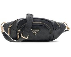 GUESS gordeltas schoudertas Latona Belt Bag Coal Logo donkergrijs