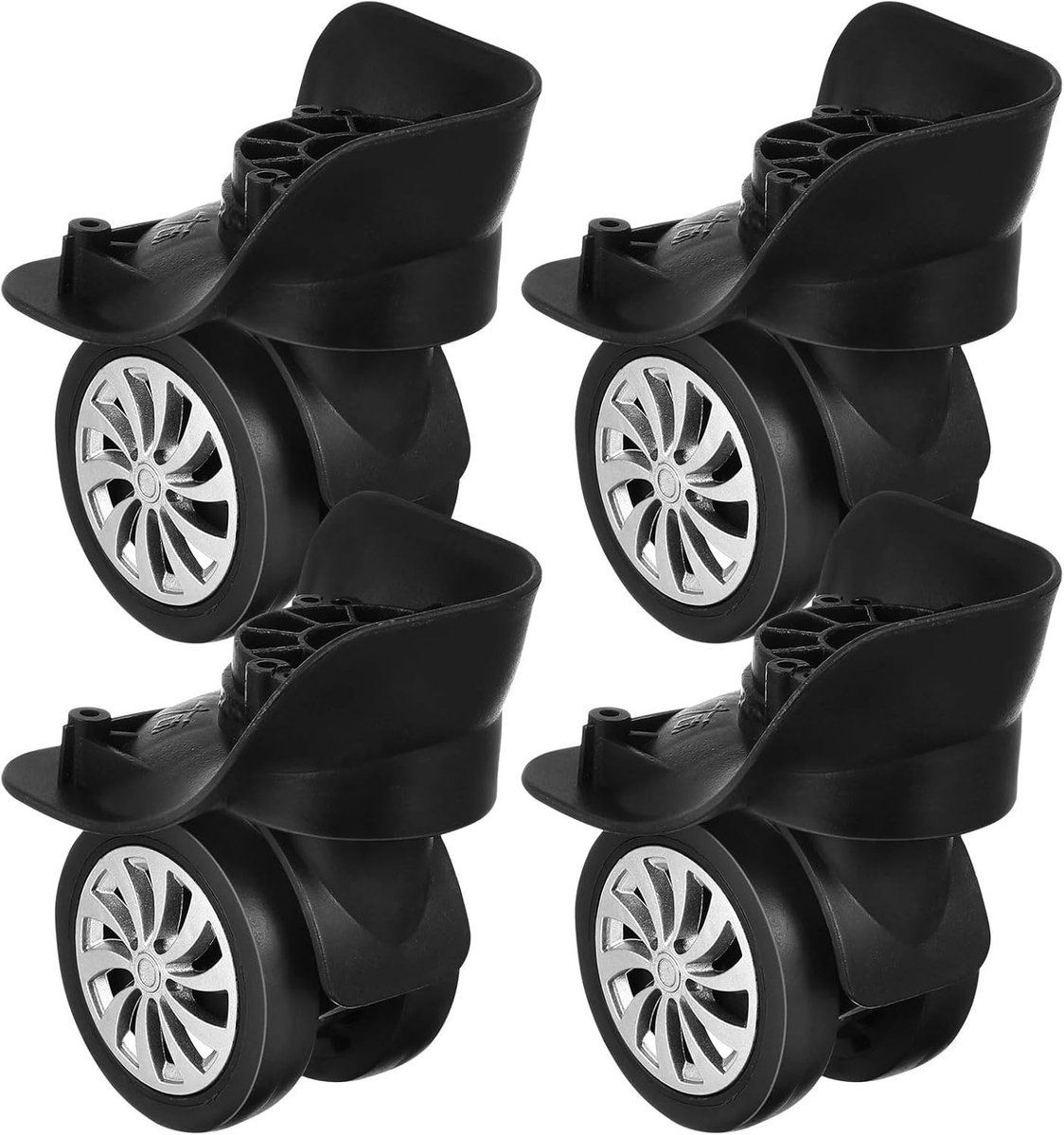 Koffer Wielen - Reservewielen Trolley - Koffer Reparatie - Universeel 360 Draaibaar - 10cm Doorsnee - Zwart