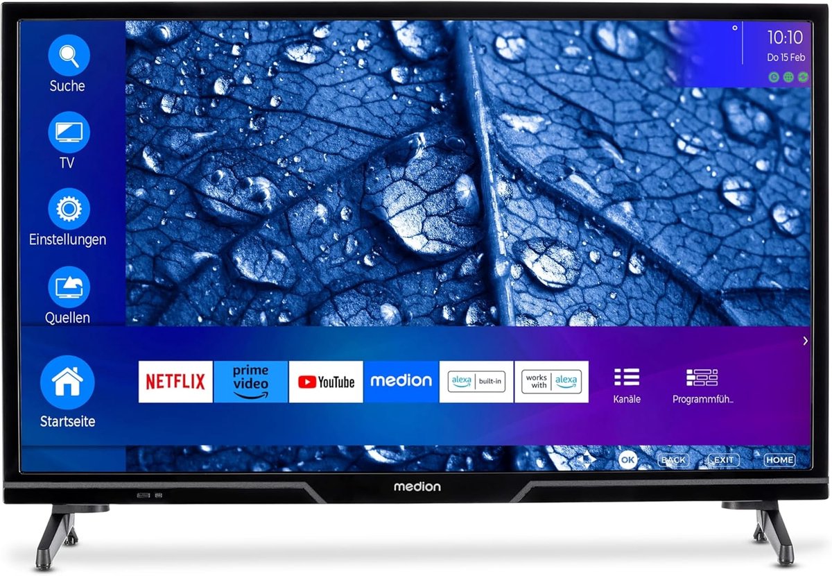 HD Smart TV - 24 inch scherm - Entertainment thuis - Geïntegreerde triple tuner - 598 cm diagonaal - Zwart