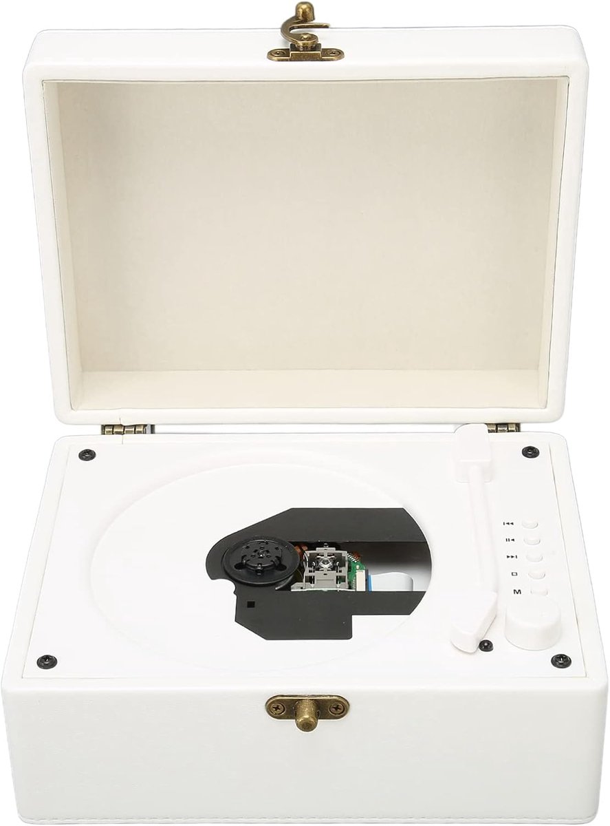 Draagbare Cd-speler - Muziekspeler - Thuisgebruik - Ingebouwde speakers - 25x21x12 cm - Wit