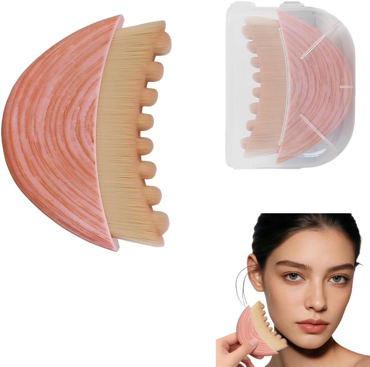 Gezichtsborstel - Huidverzorging Hulpmiddel - Gezichtsstimulatie - Zachte Nylon Haren - 14.4 x 8 cm - Roze