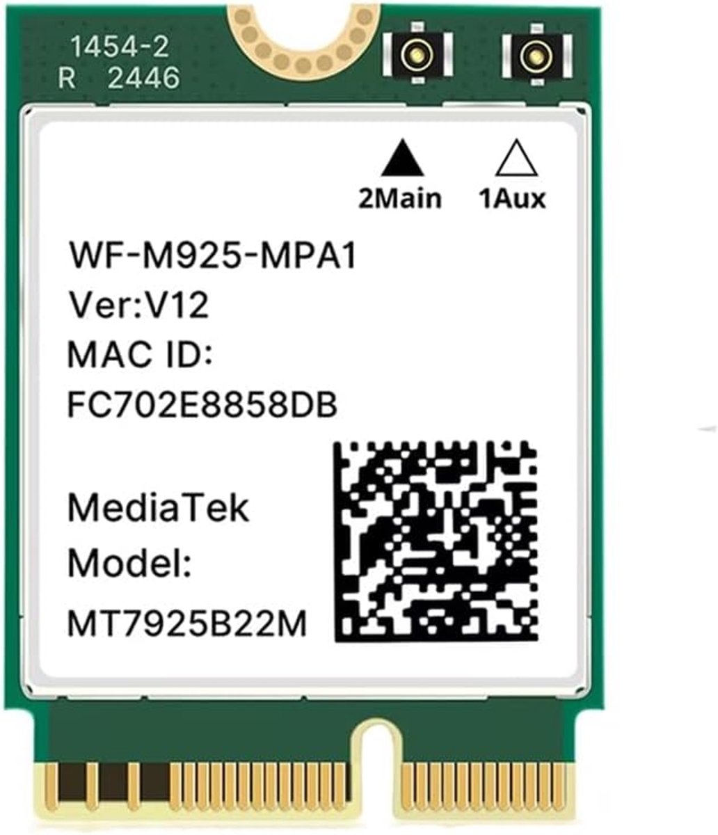 Netwerkkaart - Draadloze Adapter - Snel Internet - Tri Band 6GHz - M.2 NGFF