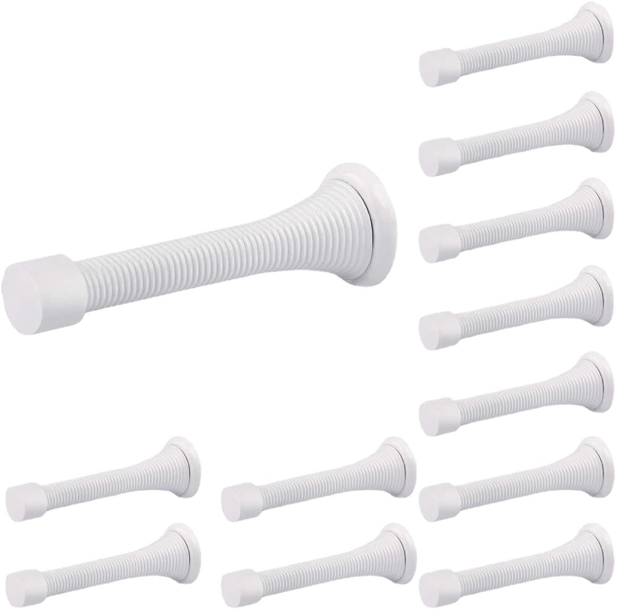 Deurveren - Deurstoppers - Muren Beschermen - Flexibele Rubberen Bumper - 12 Stuks - Wit