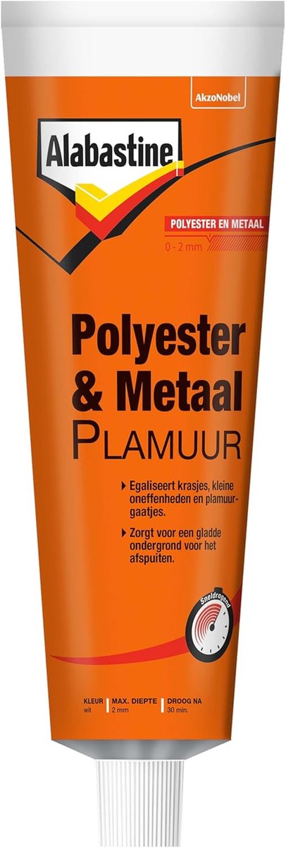 Polyester Plamuur - Metaal Vulmiddel - Glad Maken - Vult Krasjes - 125 ML