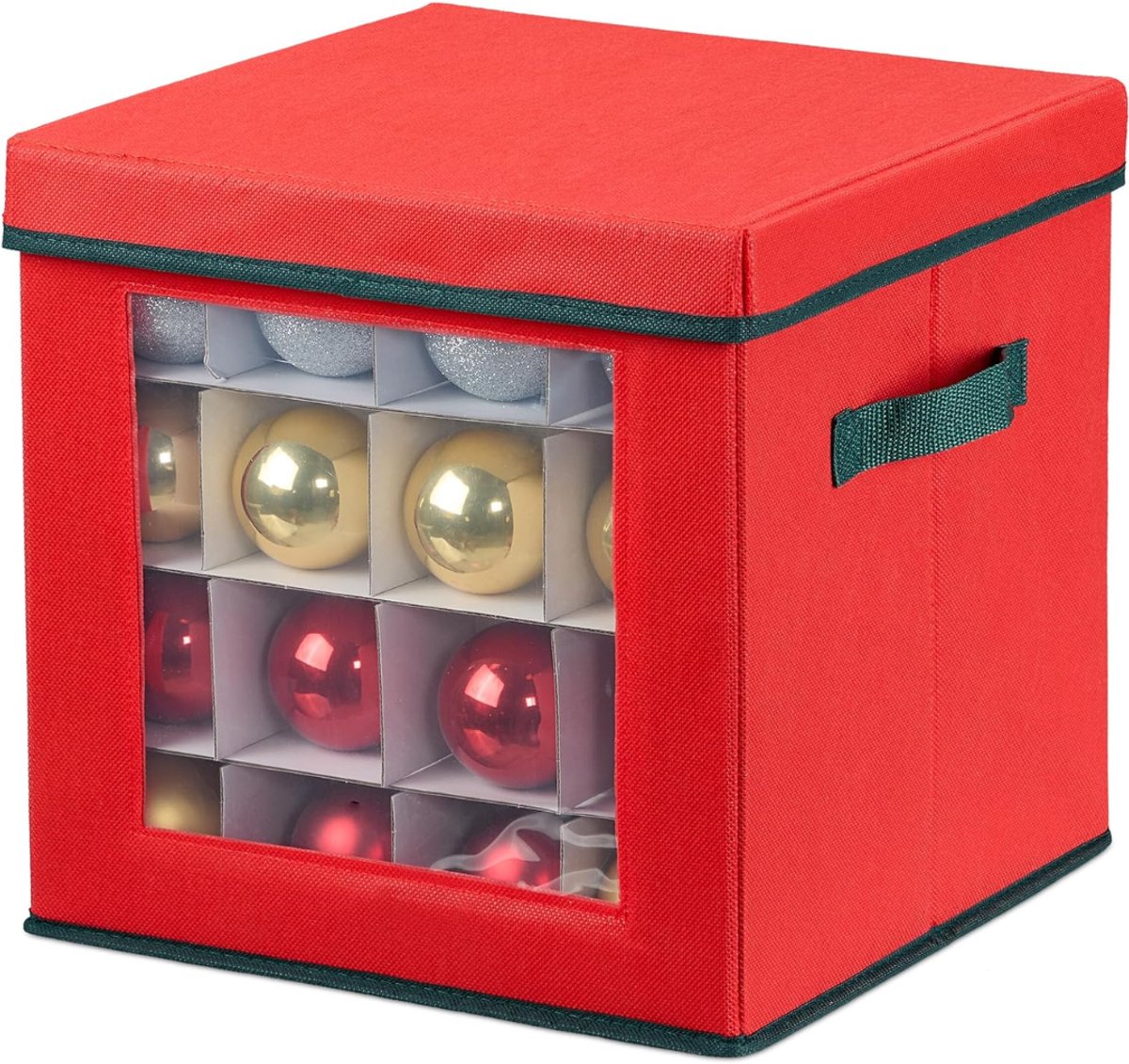RWB® Kerstballen Opbergbox - Kerstballen Opbergkrat - Kerstballen Opbergkist - Rood - ‎30 x 30 x 30 cm